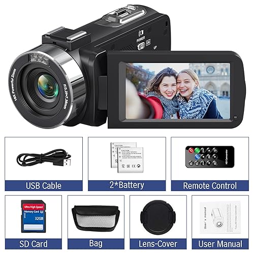 Video Cameras For Filming Sd Card 32gb Video Camera Camcorder 4K