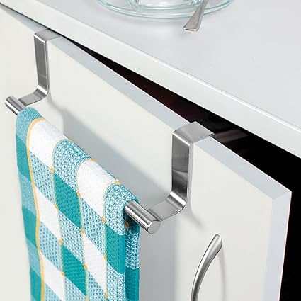 JVS Brushed Steel Towel Holder, Silver