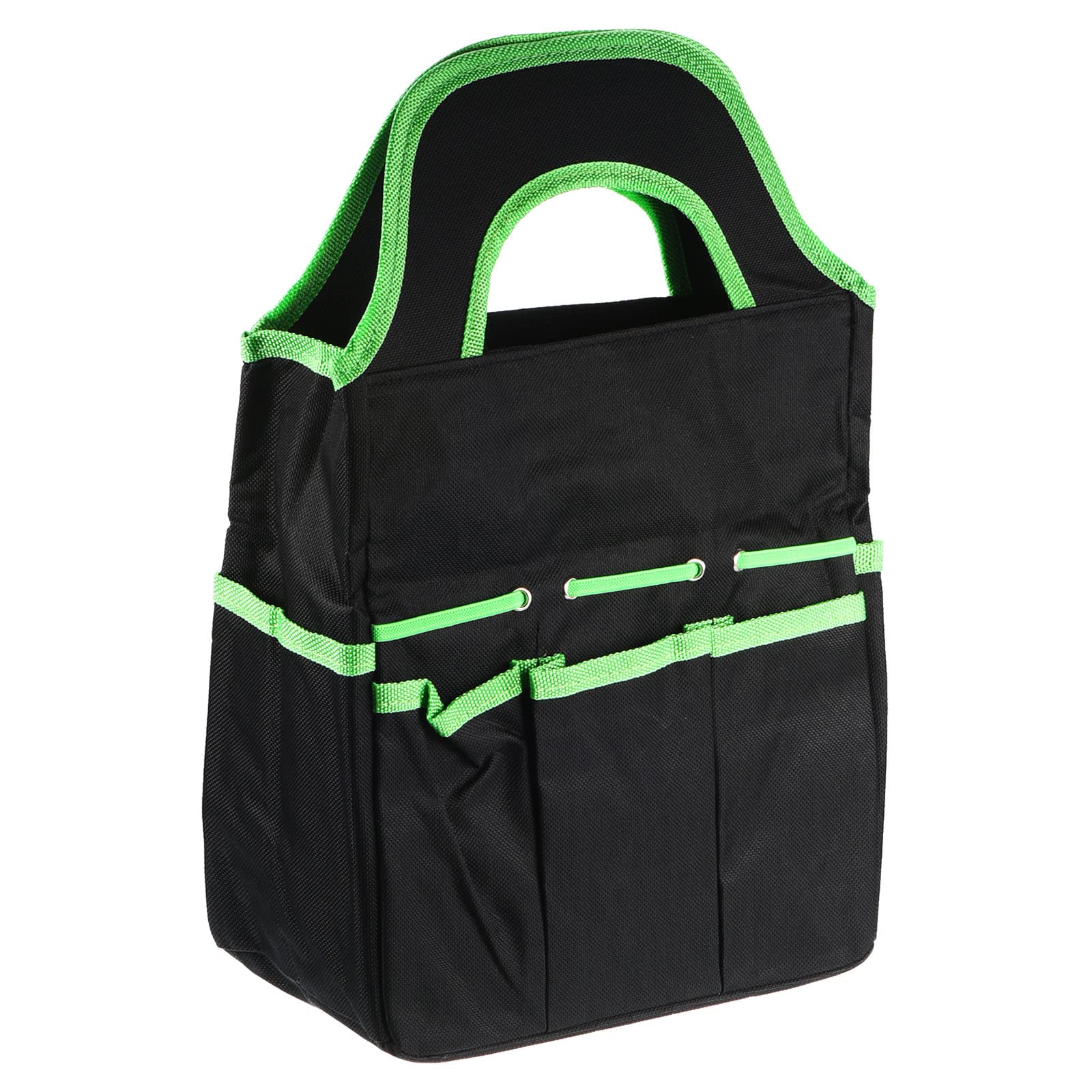 PATIKIL Garden Tool Bag, Cloth 8 Pockets Storage Hand-held Tote Bag Holder for Hoe Shovel Rake Fork Weeder Pruning Shear, Black