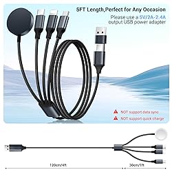 Renmou for Apple Watch Charger,4 in 2 Multi