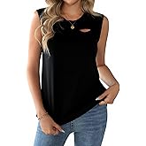 Remidoo Women Rock Ripped Tank Top Graphic Sleeveless Tie Dye Shirt Cut Out Tops