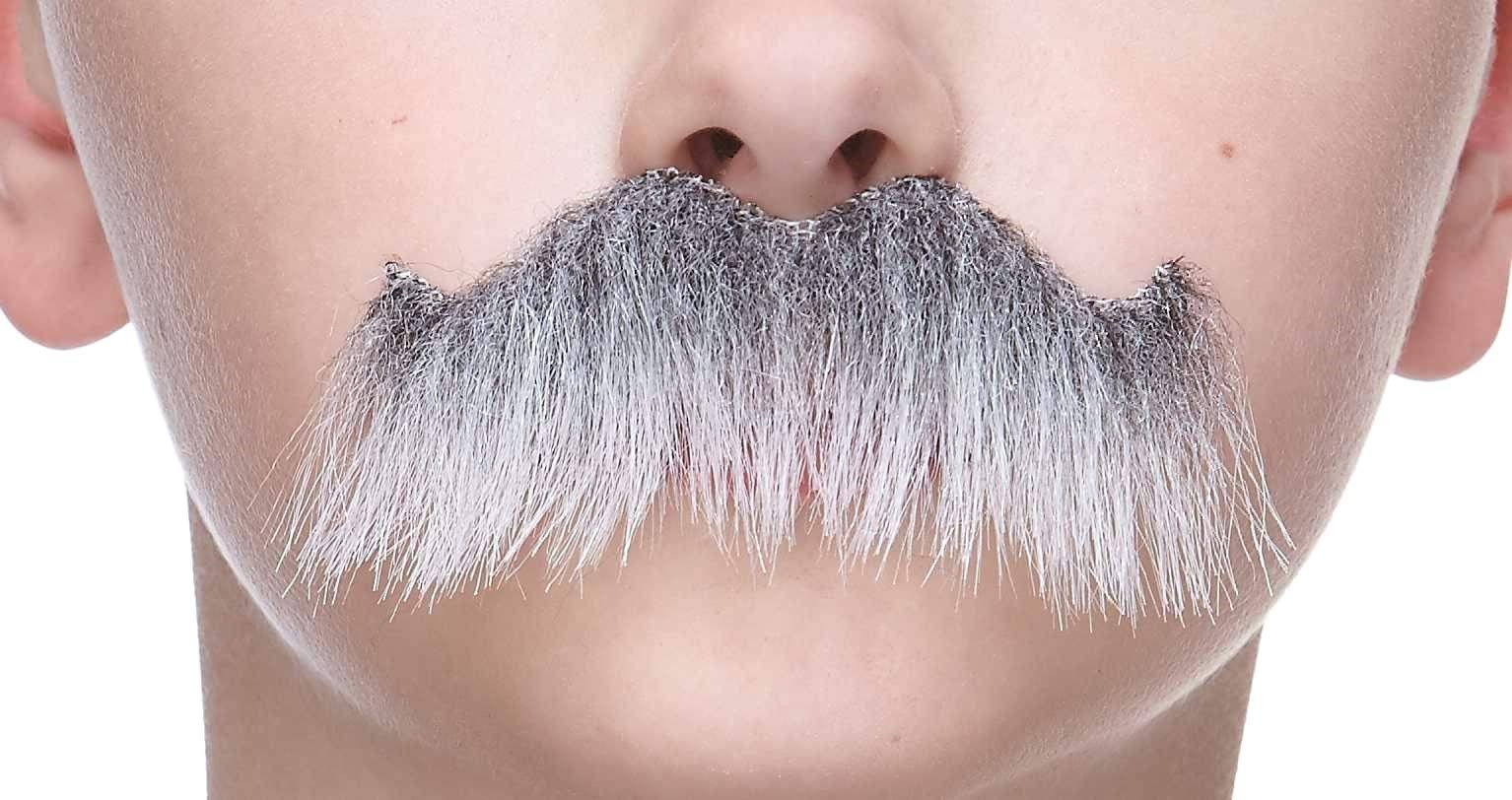 Mustaches Fake Mustache, Self Adhesive, Novelty, Small Rocking Grandpa's False Facial Hair, Costume Accessory for Kids, Gray with White Color
