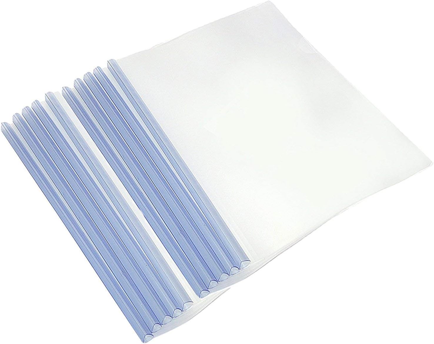 DishanKart Sliding Plastic Bar File Folder for A4 Paper Display (Transparent) - Pack of 10