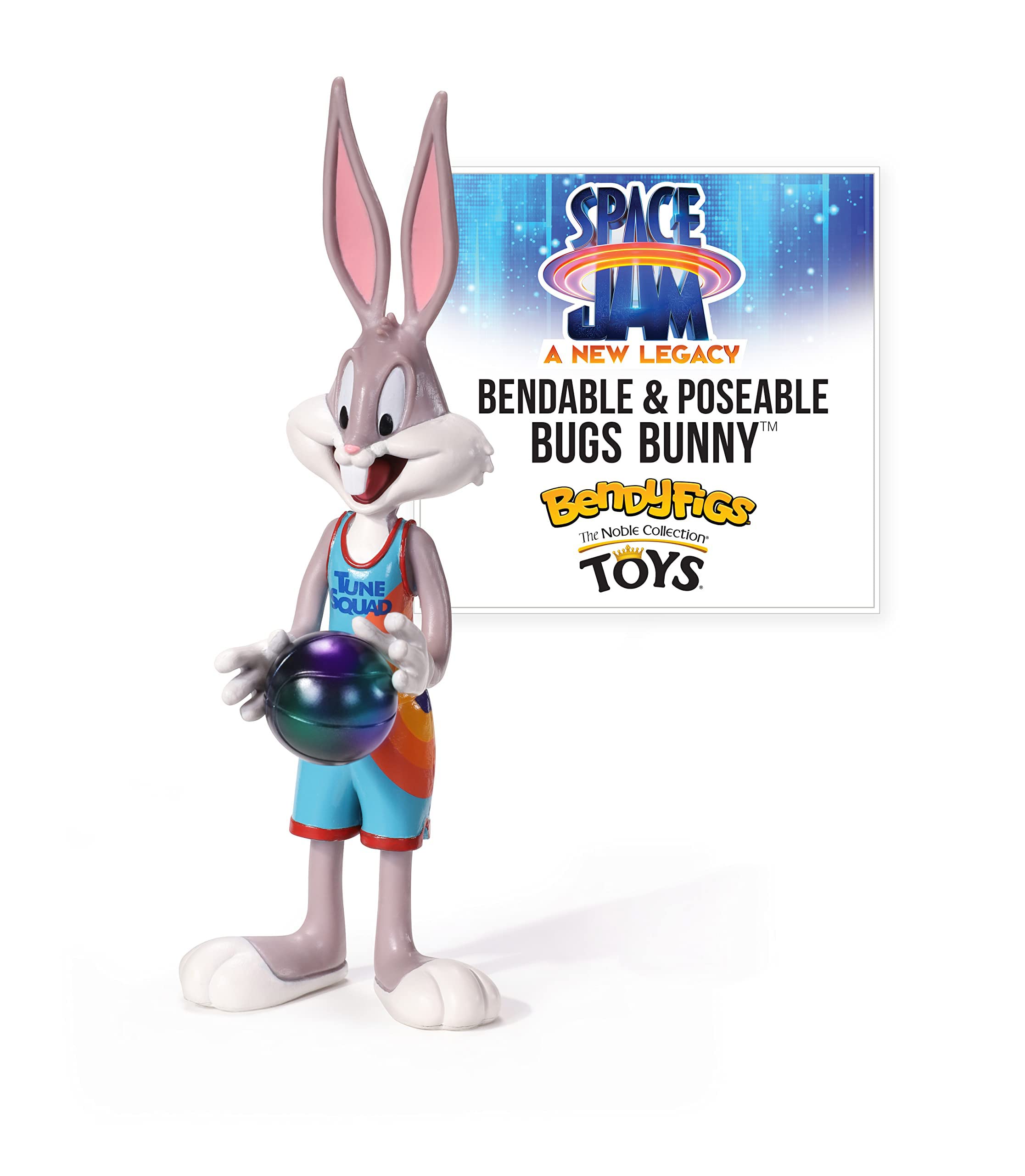 The Noble Collection Space Jam 2: A New Legacy Bendyfigs Bugs Bunny - 7.5in (19cm) Noble Toys Bendable Figure - Posable Collectible Doll Figures With Stand
