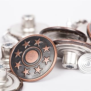 BIG-SAM - 10 Metallknöpfe/Jeansknöfe - ⌀ 20mm - Altkufer, Altsilber oder Silber - mit Motiven - Nähfrei! (Altkupfer)