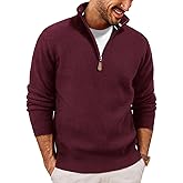 PJ PAUL JONES Men Quarter Zip Pullover Sweaters Lightweight Knit Dress Sweater for Glof Work Casual