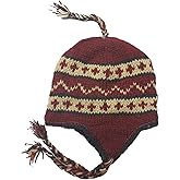 Wool Hand Knit Unisex Fleece Lined Ear Flap Beanie Sherpa Cap Hat Nepal