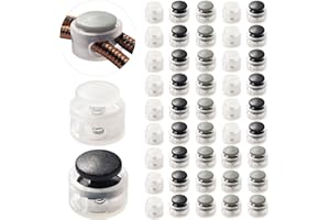 COOWAYZE Plastic Cord Locks for Drawstring, Shoe Lace Tie Locks, Shoelace Clips for Sneakers, 48 PCS Toggle Stoppers, String Tightener Clamp for Paracord and Clothes