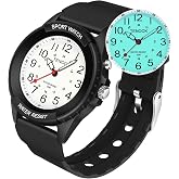 TENOCK Analog Watches for Women Nurses 50M Waterproof, Night Light &amp; 12/24H | Military Time, Soft Band, 39mm Case, Easy to Read, Nurse Essentials, Swimming, Daily Commute, Birthday Gift for Nurse Doctors