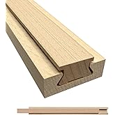 Wood Drawer Slides Classic Guide Center Mount Track 15.7 Inchs, Wooden Undermount Drawer Glides Bottom Rails Replacement Kit(L002-16In)