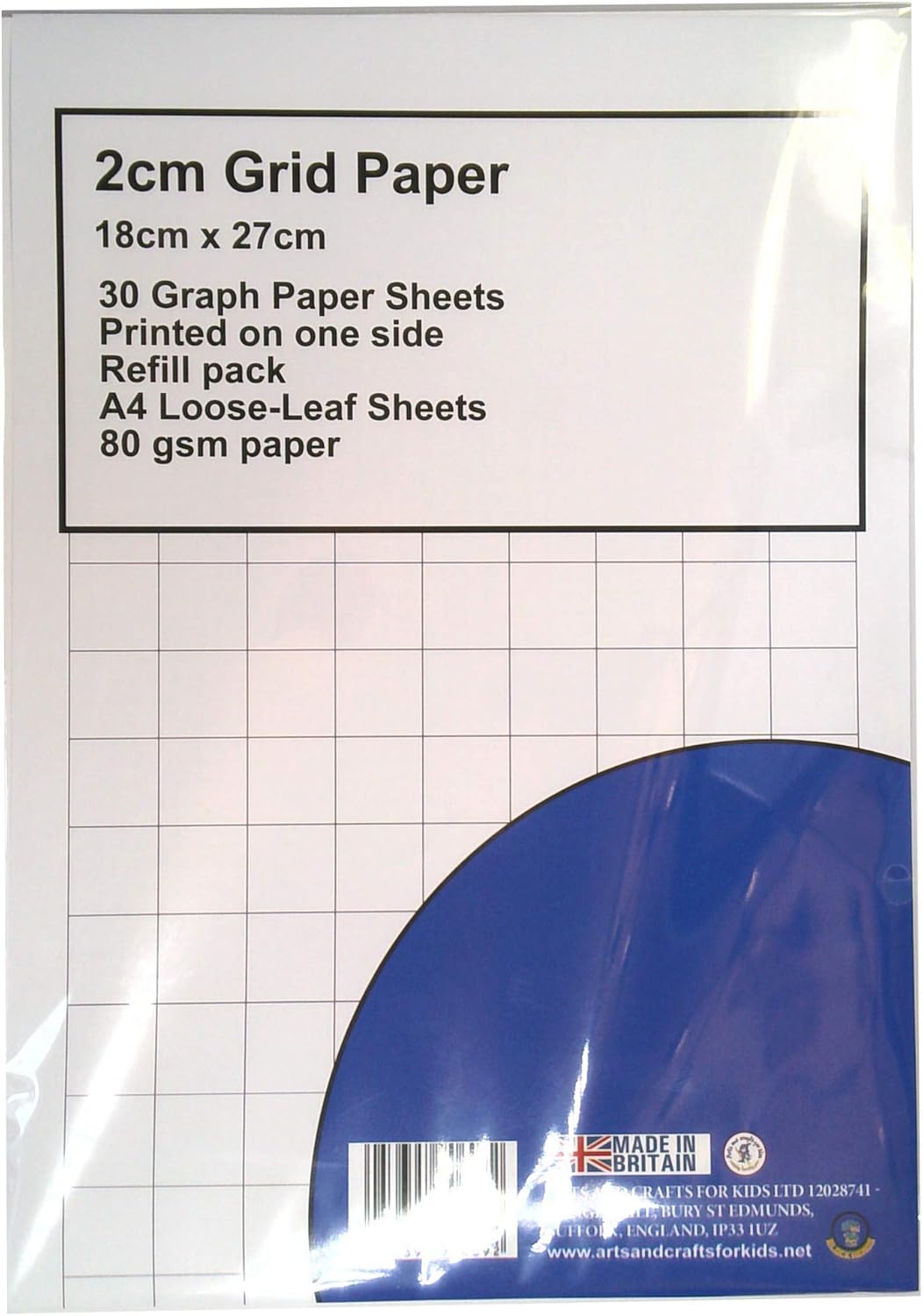 2cm Grid Paper 30 Graph Paper Sheets Printed On One Side A4 2cm Squares