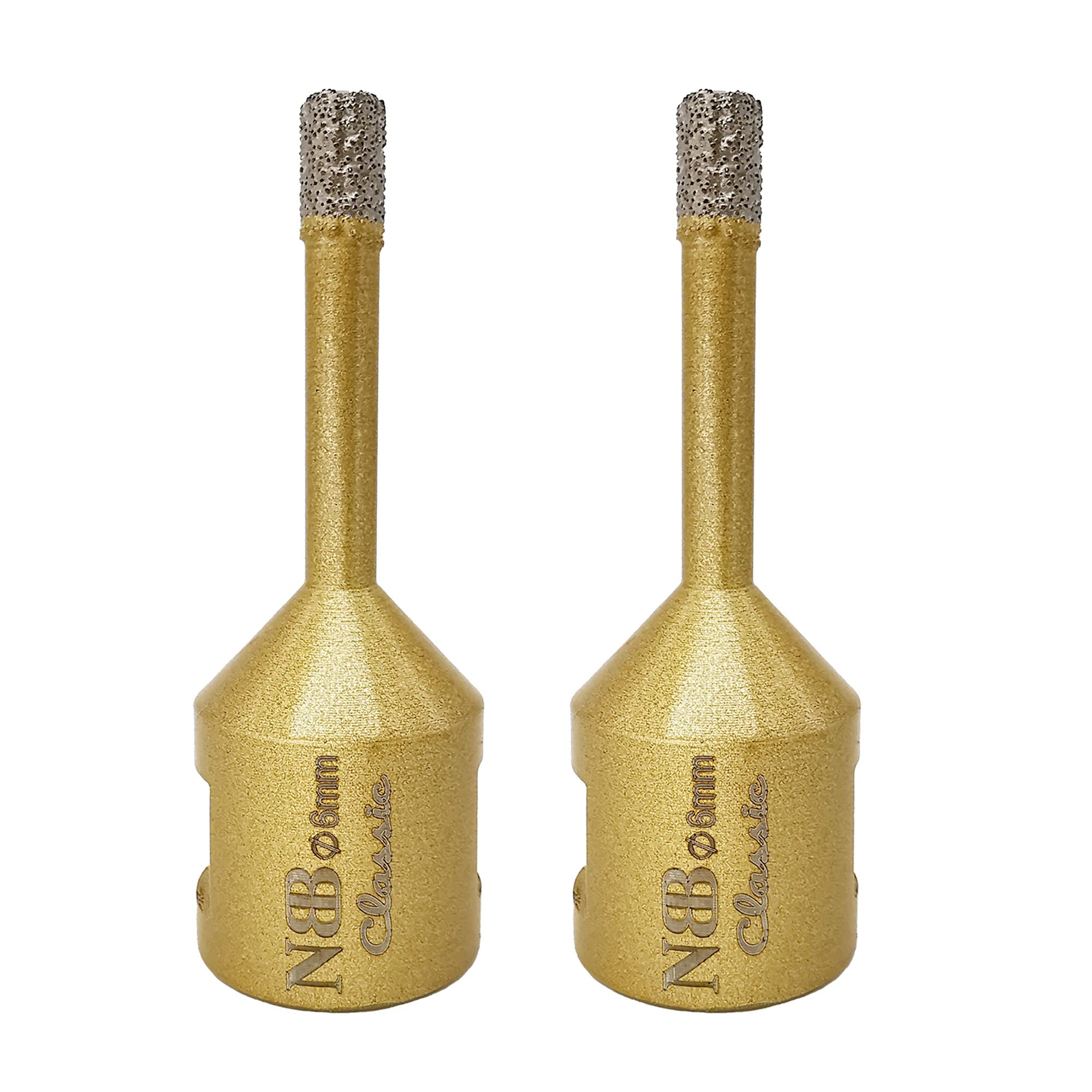 NBB vacuum brazed diamond hole saw with M14, Classic Golden type, diamond drill bit for dry or wet drilling professionally on hard porcelain, ceramic, tile, granite, marble, for angle grinder (2, 6mm) — image 1