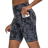RAYPOSE Womens Biker Shorts with Pockets Tummy Control Plus Size Yoga Shorts Women Printed Workout Pants