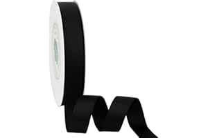 VATIN 5/8" Black Grosgrain Ribbon, 50-Yard,25 Yards Each Roll Perfect for Wedding Decor, Wreath, Baby Shower,Gift Package Wrapping and Other Projects