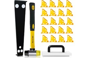 Laminate Flooring Tools, NAACOO Vinyl Flooring Tools, LVP Installation Kit, Tapping Block with Handle, 2 in 1 Spacers, Heavy Duty Pull Bar, Reinforced Double-Faced Mallet.