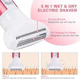 ACWOO 5 in 1 Lady Shaver Rechargeable Wet Dry Hair Removal for Face Arms Legs view 3