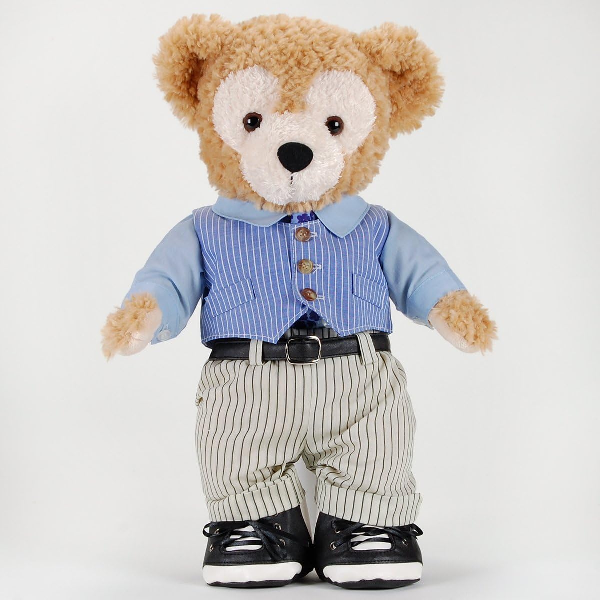 Amazon ダッフィー シェリーメイ Sサイズ 43cm 用 ハンドメイドコスチューム なりきり衣装 Mr S ホワイトスーツ ストライプ ダッフィーコスチューム ダッフィー衣装 ドレス アクセサリー おもちゃ