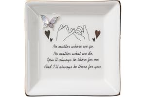 AEGERO Friend Gifts for Women —No Matter Where We Go, No Matter What We Do, You Will Always Have Me, and I Will Always Have You! —Gifts for Friends Going Away Friendship Ceramic Ring Dish Jewelry Tray