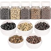 GOTDYA 2500pcs 5mm Hair Extentions Beads, Silicone Lined Micro Rings Links, I Tip Weft Sew in and Hair Tinsel Beads for Hair Extensions,Multi-colored