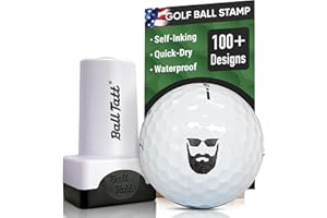Ball Tatt - Golf Ball Stamp - Self-Inking Marker - Quick-Dry Permanent Marking Tool, No Leaks or Refills, Reusable & Waterproof Golfing Stamper - Ideal Gift for Golfers, Dads, (Men's Corner).