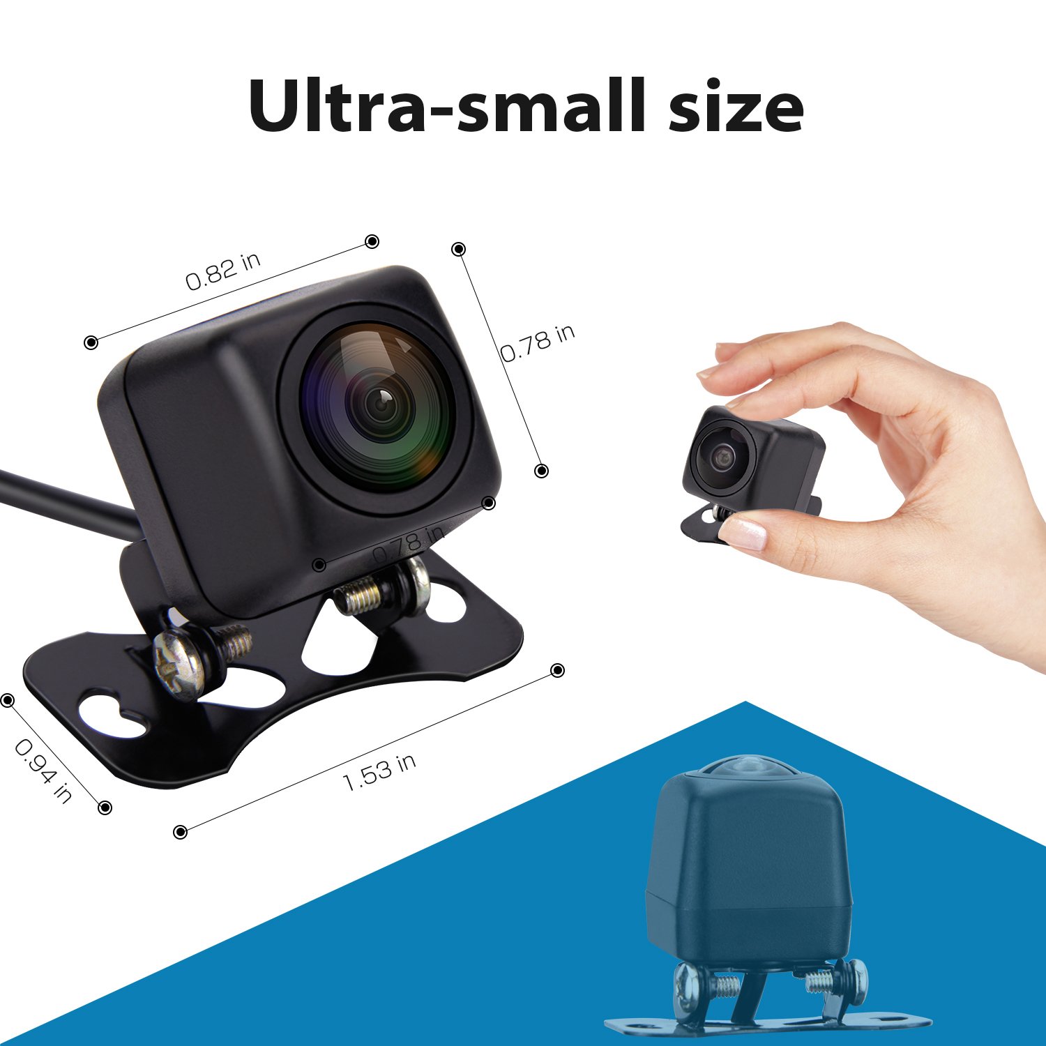 Camera Recul Voiture, bedee Imperméable à l\'eau HD Night Vision Caméra de Recul et 170 Degrés Grand Angle Antichoc Vision Nocturne