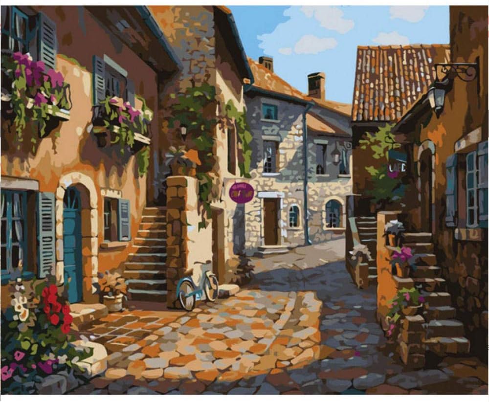 DIY Oil Paint by Number Kit Rural New DIY Paint by Numbers 16X20 for Adults Beginner Kit, Kids Linen Canvas 16 * 20 Inch