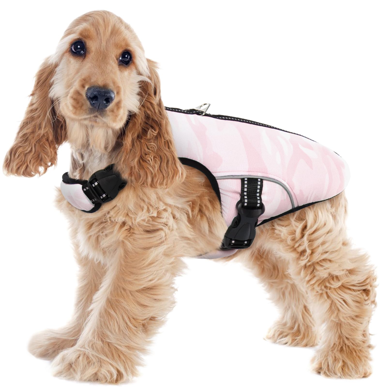 Dog Cooling Coat, Cooling Shirt Breathable Mesh Cooling Jacket Summer Ice Vest Cool Down for Dogs Outdoor Activities Stay Cool Vest(Pink, L)