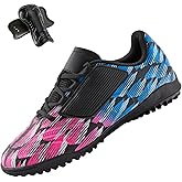 PATPAT Boys Girls Turf Indoor Soccer Shoes Lace Up Football Cleats for Little Big Kids