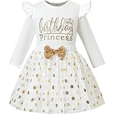 LYSMuch Toddler Baby Girls Birthday Outfits Princess Long Sleeve Shirt Mesh Tutu Skirt Set