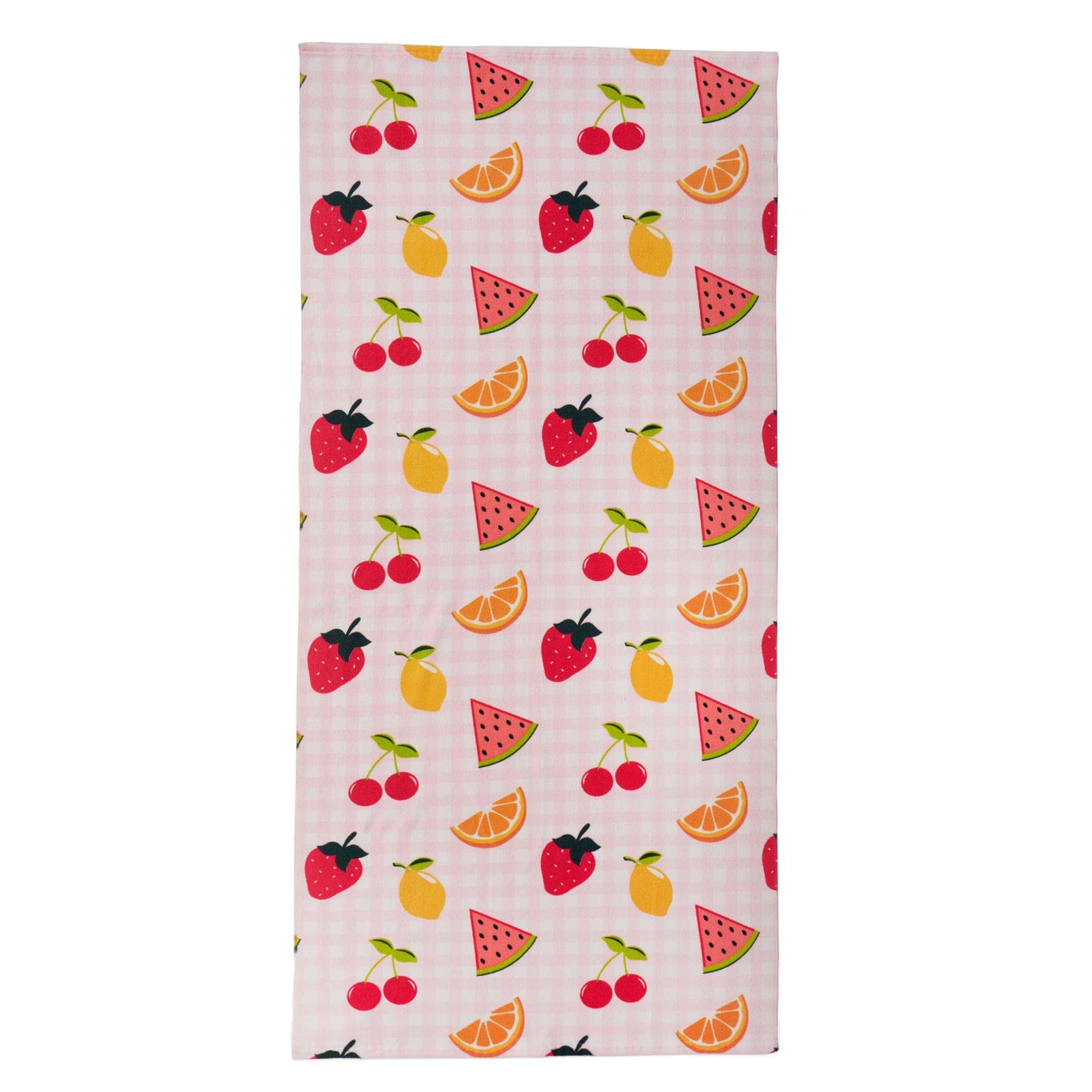 Dreamscene Beach Towels for Kids, Swimming Pool Swim Quick Dry Travel Towel, Sun Lounger Microfibre Large Beach Towel Adults Holiday Essentials, Fruit 71x152cm