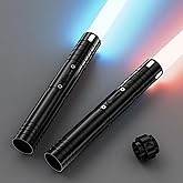 ALEIFLE 2 Pack Lightsaber, 15 RGB Colors Dueling Light Sabers, 2-in-1 Double Blade with FX Sound & Motion Sensor, USB Rechargeable Metal Hilt Sword Toys for Kids Adults Halloween Cosplay Gift