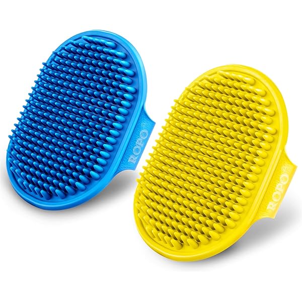ROPO Double Sided Dog Bath Brush - Long & Short Teeth For Washing And Massaging Dogs & Cats