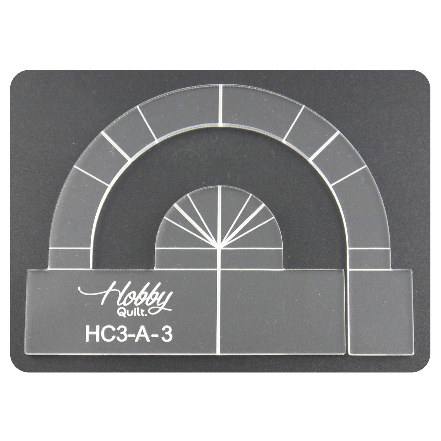 DreamStitch 3mm Acrylic Patchwork Quilting Template Ruler 3 Size Half Circle 4-1/2″& 2″ Outside 2-1/2″ Inside for Domestic (Household) Sewing Machines and for Free Motion Presser Foot