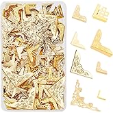 PH PandaHall 160pcs Golden Corner Protector 8 Styles Iron Triangle Book Corners Guard Edge Cover Metal Decorative Cover Pad for Paperback Book Albums Notebooks Menus Diary Folders Scrapbooks