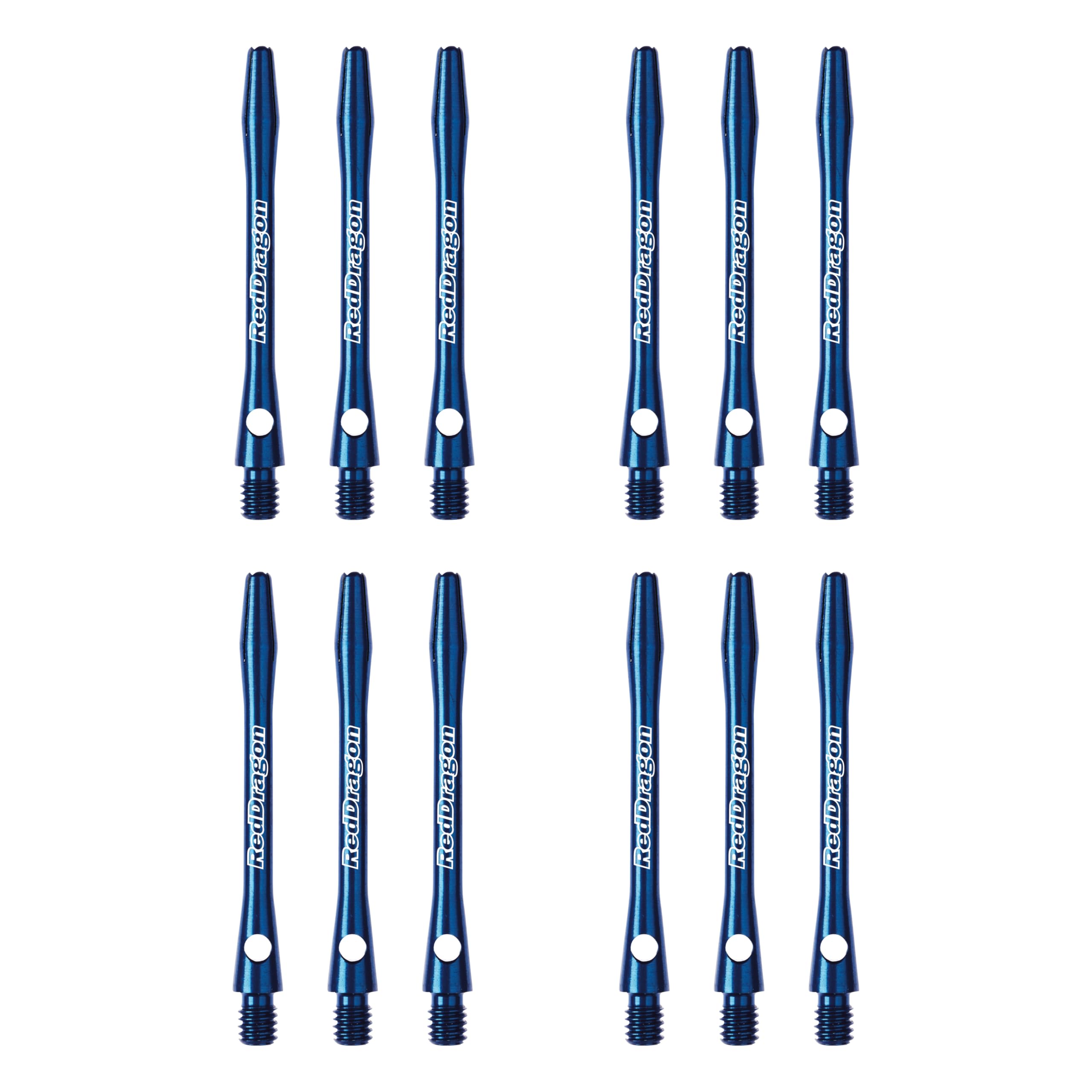 RED DRAGON Laser Etched Aluminium Medium Blue Dart Stems - 4 Sets per pack (12 sets in total)