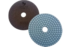 Stadea PPW145D Diamond Polishing Pads 4 Inch - For Concrete Terrazzo Marble Granite Countertop Floor Edge Wet Polishing, Grit 6000 - Pack of 5