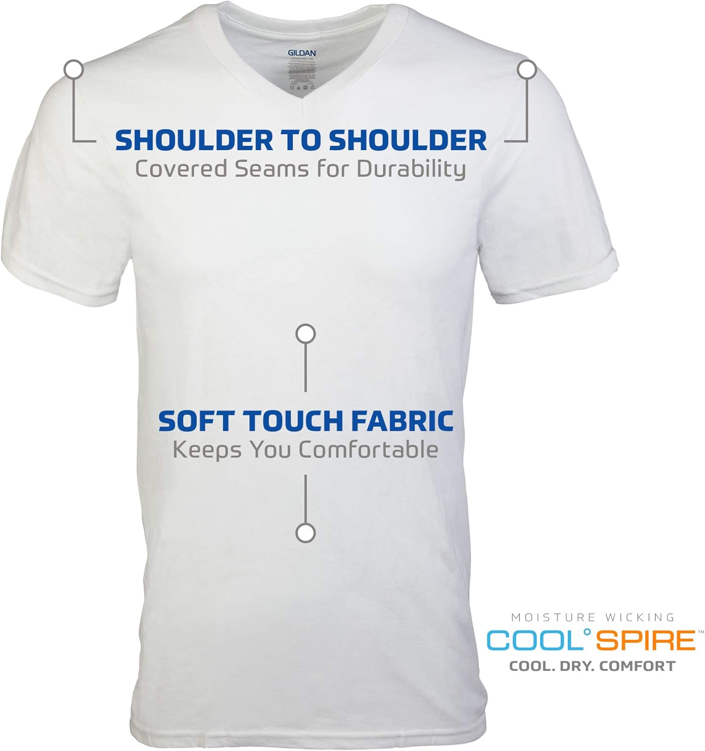 Gildan Men's V-Neck T-Shirts Multipack at  Men’s Clothing store