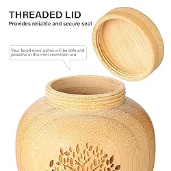 Small Urns for Human Ashes Made of Bamboo Set of