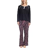 Goodnight Kiss Women's Pajama Set, Ultra Soft Loungewear, Long Sleeve Shirt and Pants - Cherry & Merry - Pijamas de Mujer