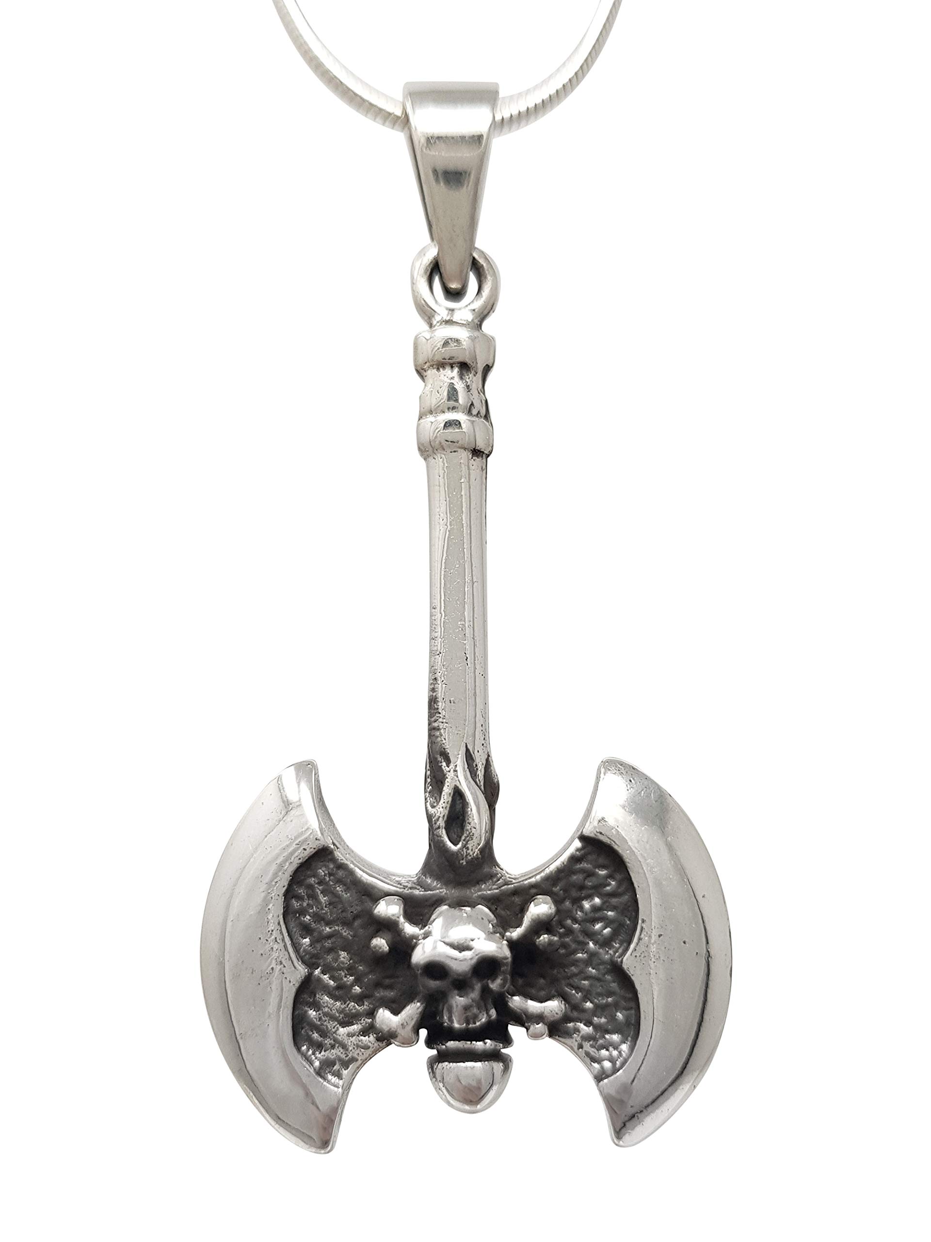 Treasure Bay Axe Pendant Made from 925 Sterling Silver on Chain, Men's, Women's Pendant
