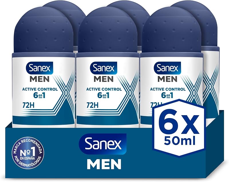 Men Active Control, Desodorante Antitransp. Roll-On Hombre, 6x50ml