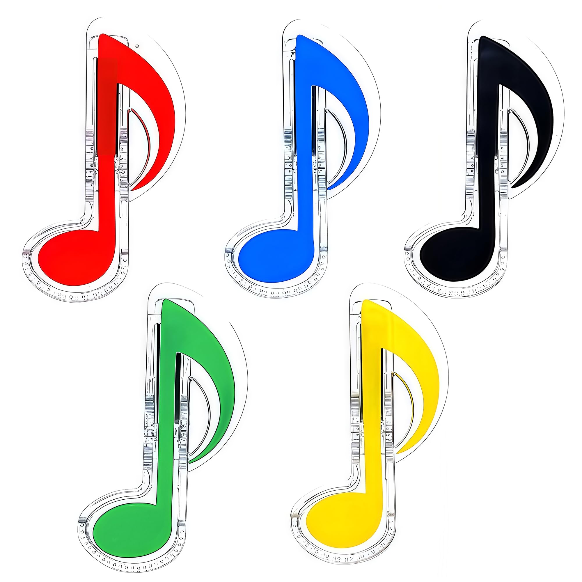 Musiin Music Note Clip Multi-Color Music Book Clip Music Note Clip Music Page Clip Music Book Note Clip Plastic Music Page Clip, Music Gift (5 Sets)