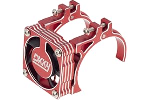 DKKY DKKY RACING DKKY RC Motor Cooling Fan Heatsink 40-43mm Adjustable for Arrma Axial Traxxas 1/8 1/10 RC Crawler Car 4274 4068 4268 with 42mm Motor (Red)