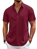 COOFANDY Men Linen Beach Casual Shirt Button Down