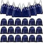 Drawstring Backpack Bulk String Backpack Drawstring Bags Sport Gym Cinch Bag Sackpack for Women Men (Navy Blue 24PCS)