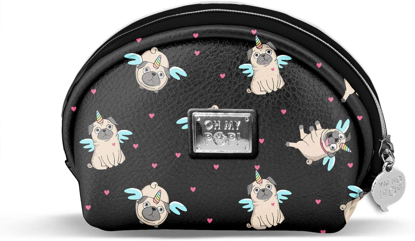 Oh My Pop! Pug-Oval Coin Purse, Black, 11.5 x 9 cm