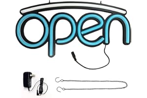 SK Depot Neon Open Sign, LED Business Open Sign, Extra Bright Light Bar Advertisement Board Electric Display Sign for Busines