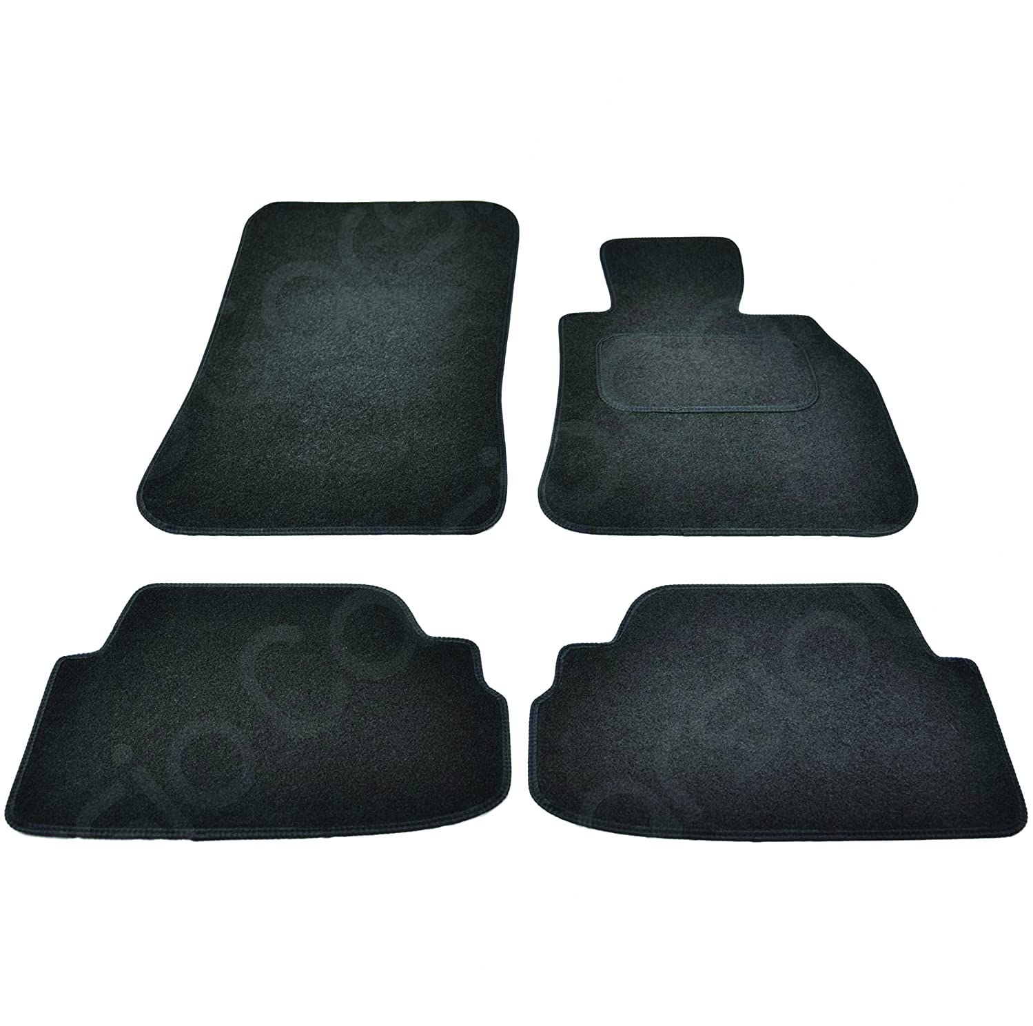 Carsio Carpet Car Mats For BMW 1 Series E82 Coupe 4 Piece Set Tailored Fit Floor Mat Complete Accessory Black Custom Fitted - All Weather, Anti-Slip Backing & Black Trim