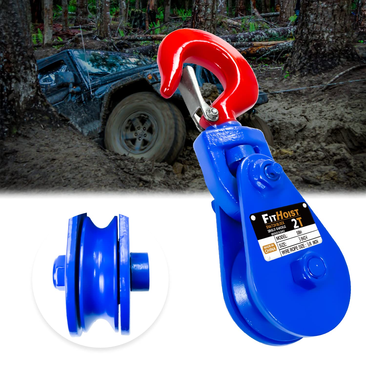 Mua FITHOIST 2 Tons Snatch Block with Hook | 3