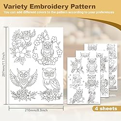 DOODLREAM 22Pcs Owl Embroidery Pattern